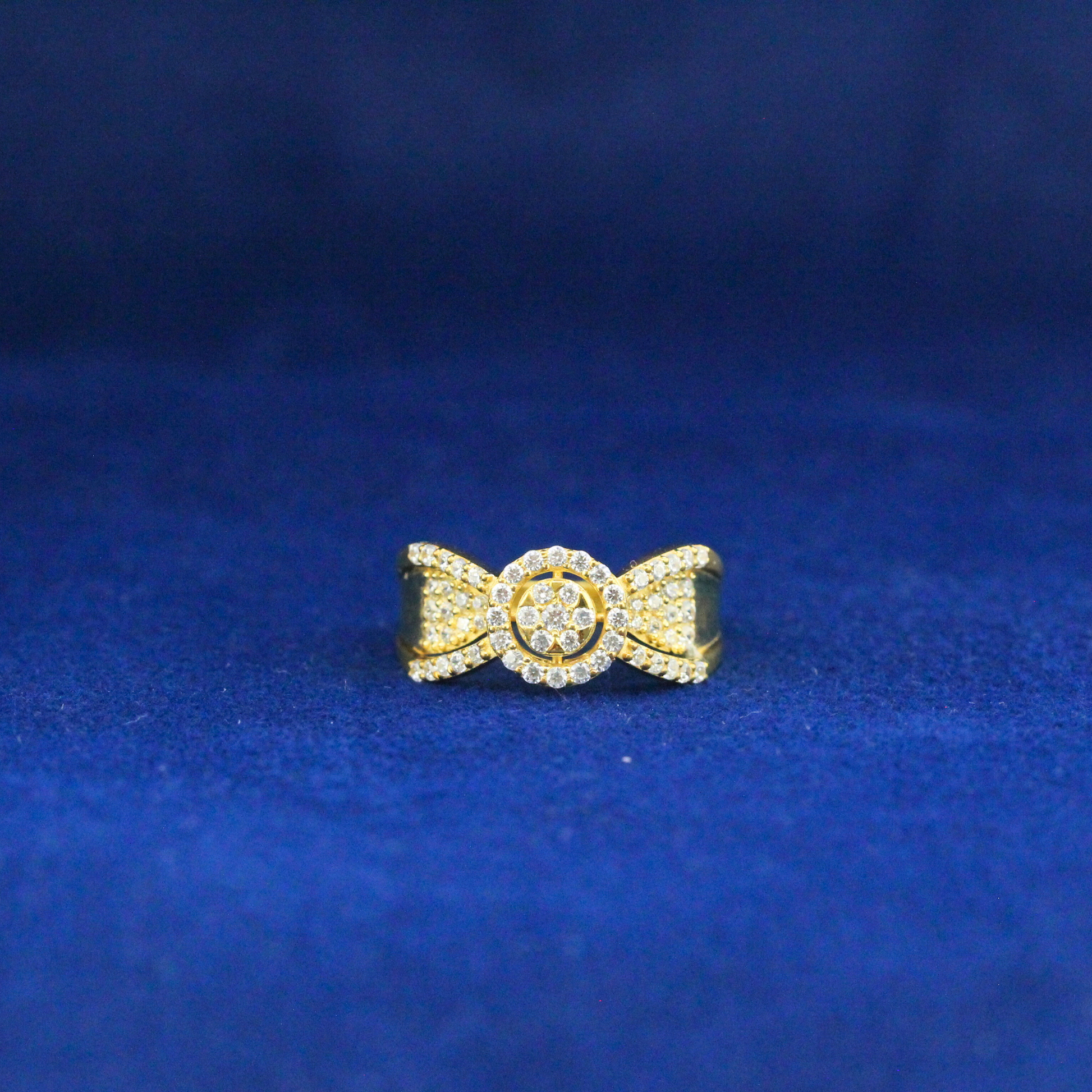 Front view of Big Cross Ring in 925 silver with moissanite diamonds, bold statement piece for hip hop jewelry lovers.