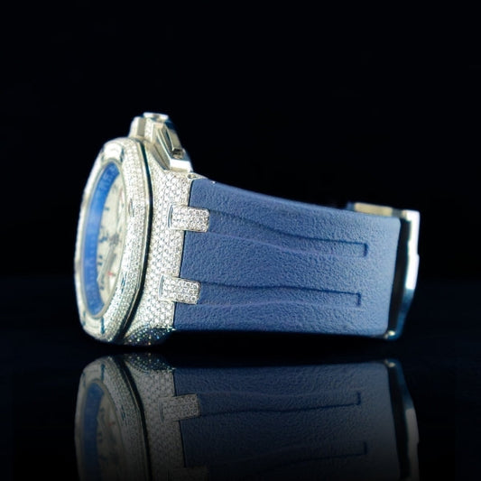'-MOISSANITE LUXURY BLUE CHRONOGRAPH WATCH AP INSPIRE