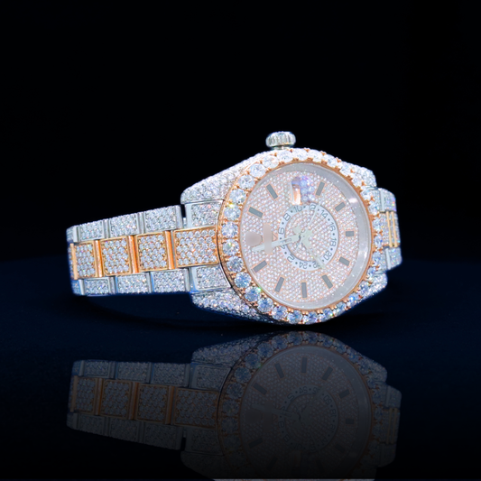 14k/18k-moissanite Rolex inspire Fully Paved Iced-Out Watch