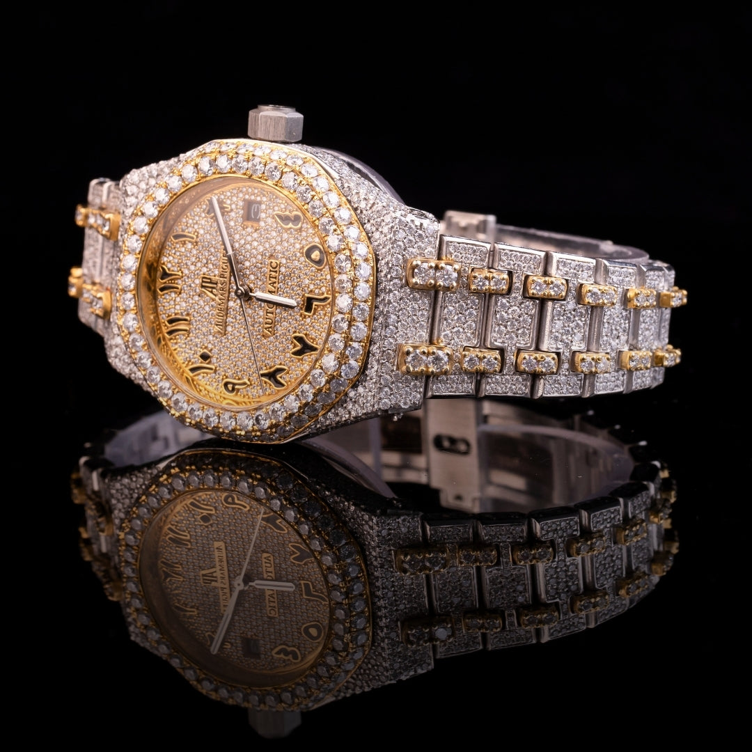 Iced Out Gold Diamond Watch – 10K, 14K, 18K Gold & Silver Luxury Timepiece
