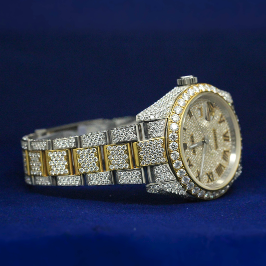 Moissanite Rolex inspire Golden Roman Majesty