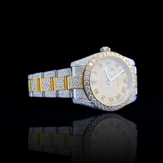 14K/18K Moissanite Cartier inspire Roman Numeral Bling Watch