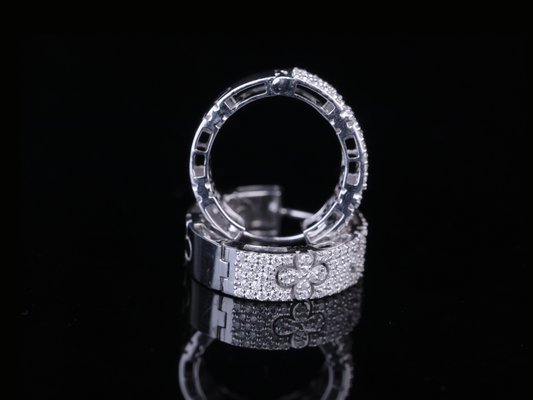 Luxury Pavé Diamond Band Ring | 18K, 14K, 10K Gold & Sterling Silver