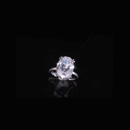 Oval Cut Solitaire Engagement Ring – Solid Gold 10K 14K 18K
