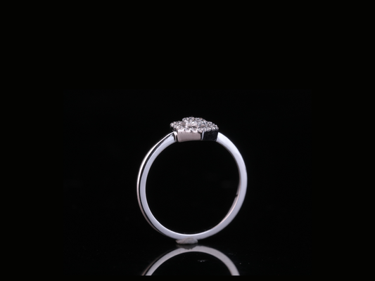 Hexagon Halo Diamond Ring | Modern Cluster Ring in 18KT, 14KT, 10KT Gold & Silver