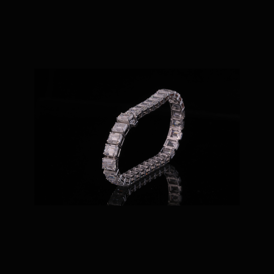 Emerald Cut Diamond Tennis Bracelet – Solid Gold 10K 14K 18K