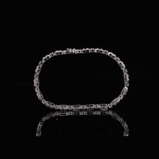 Octagon Halo Diamond Tennis Bracelet in Solid Gold