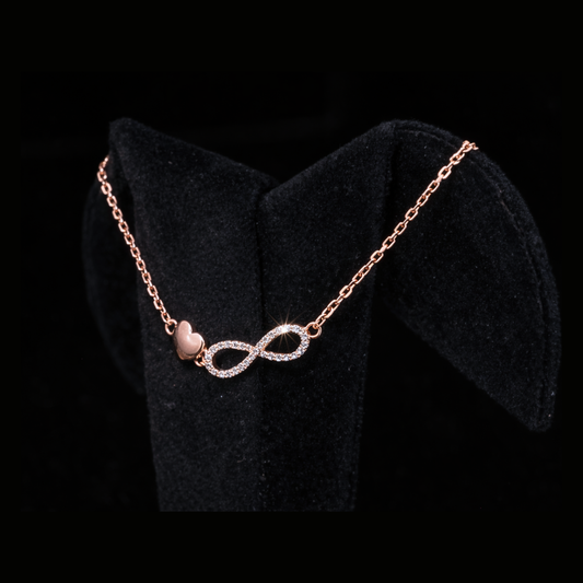 Infinity Heart Gold Necklace – 10K 14K 18K Gold Diamond Necklace for Women