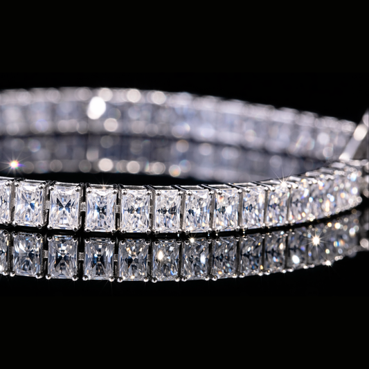 Princess Cut Diamond Tennis Bracelet in Solid Gold – Iced Out Hip Hop Bracelet