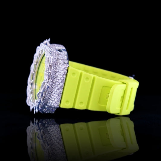 Moissanite G-shock customization Yellow Iced Frost Phantom