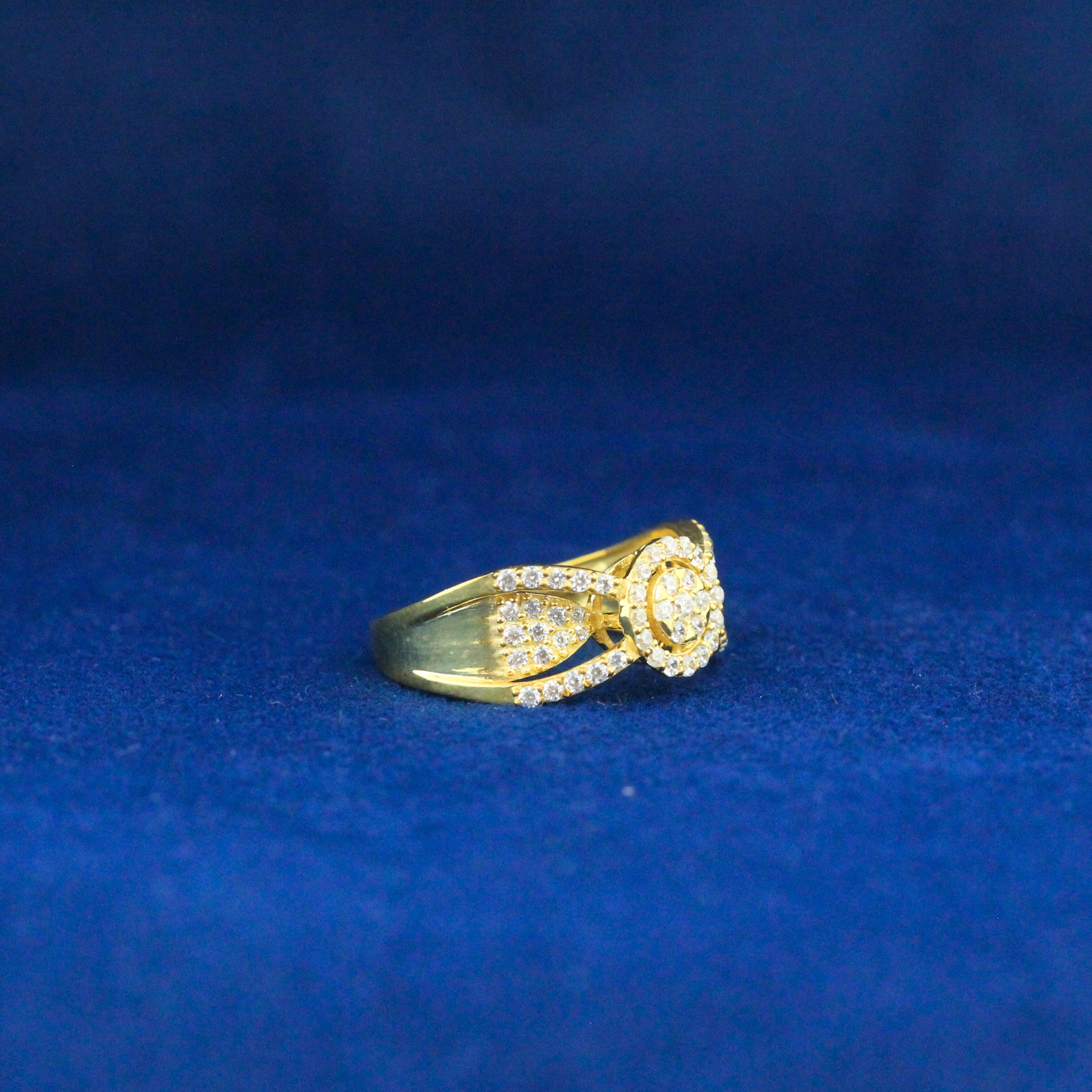 Left side profile of Big Cross Ring with detailed metalwork and high-polish finish, hip hop fine jewelry style.