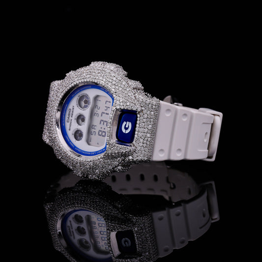Flooded Moissanite G-Shock Whiteout Watch