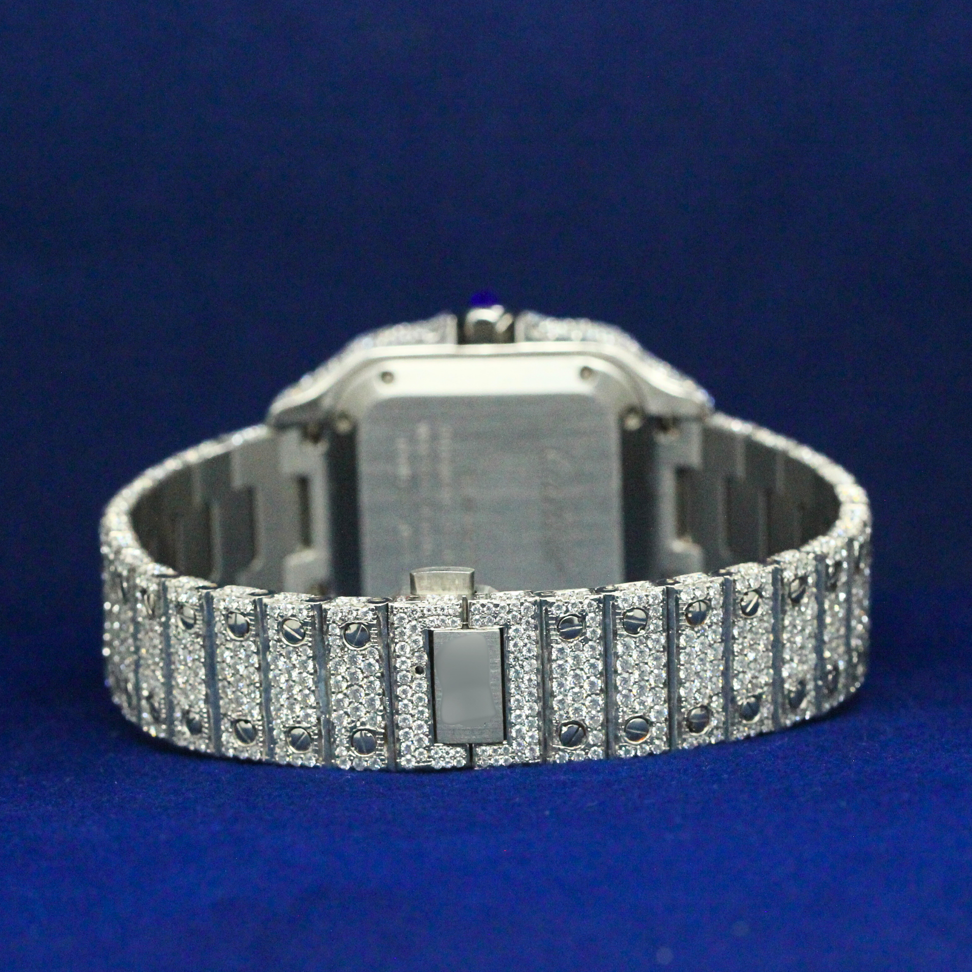 Back view of the Diamond Roman IceQueen timepiece showcasing clasp design and smooth finish.