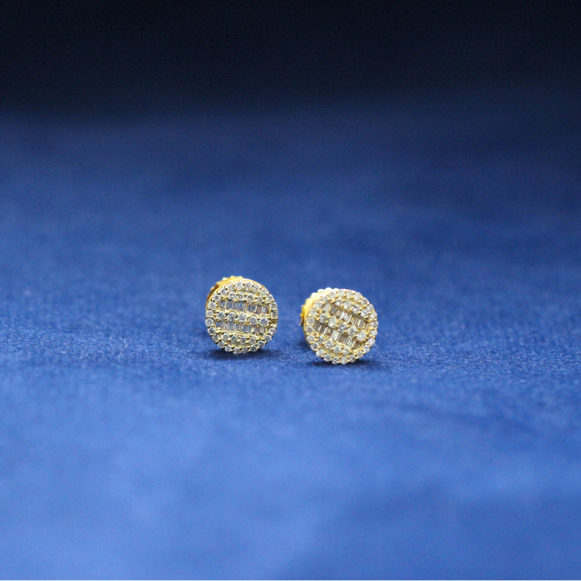 Celestial Halo Studs earrings in 925 silver, featuring a stunning halo design with radiant Moissanite diamonds for a bold hip-hop jewelry statement.