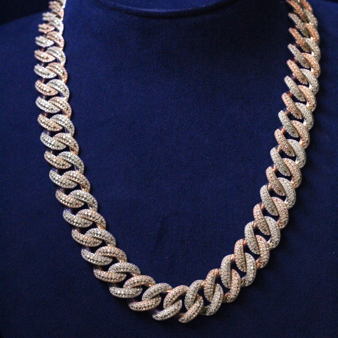 925 silver Miami Cuban chain with a bold and polished finish, perfect for making a hip hop jewelry statement.