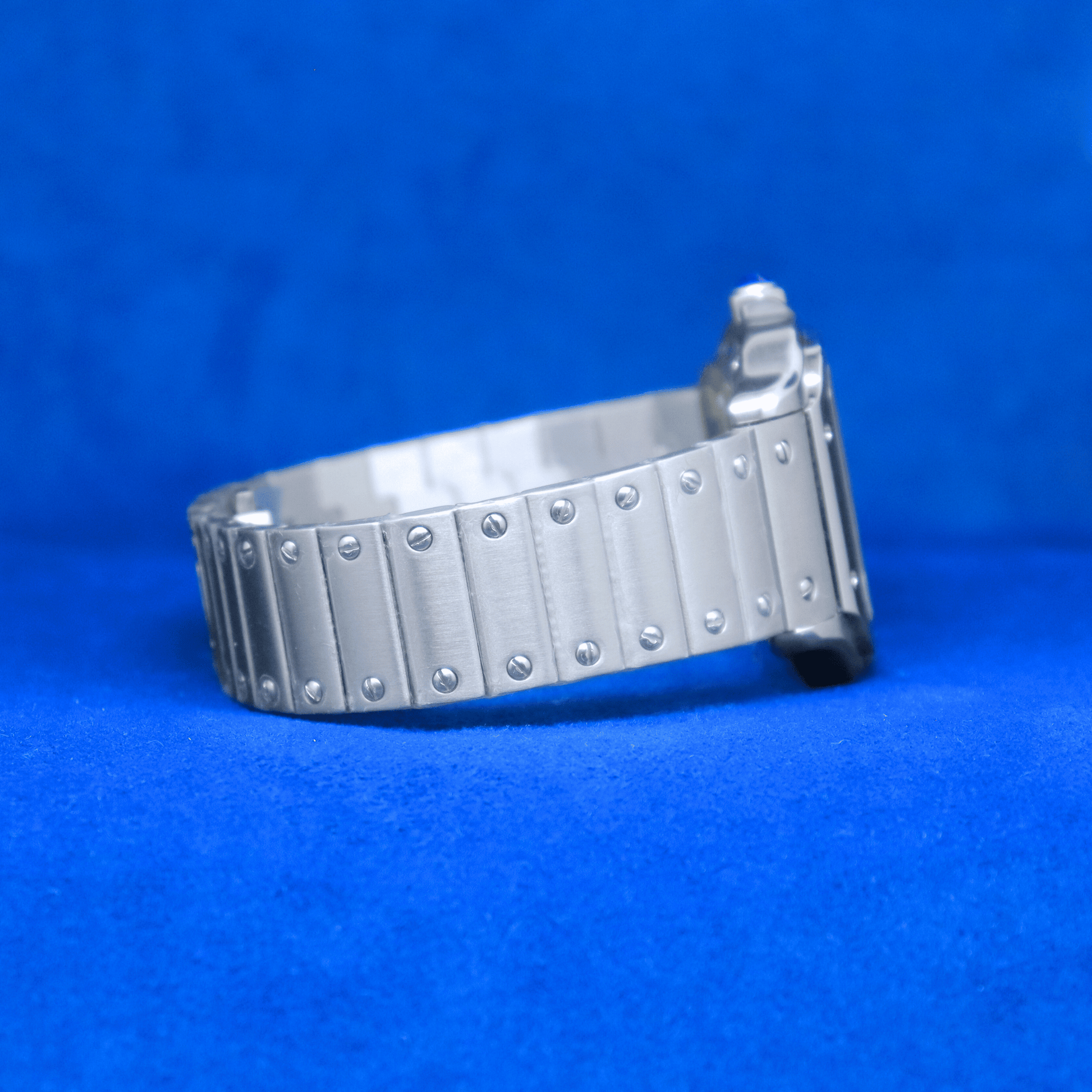 Right-side view of Celestial Prime Chrono stainless steel watch, featuring a sleek and timeless look.