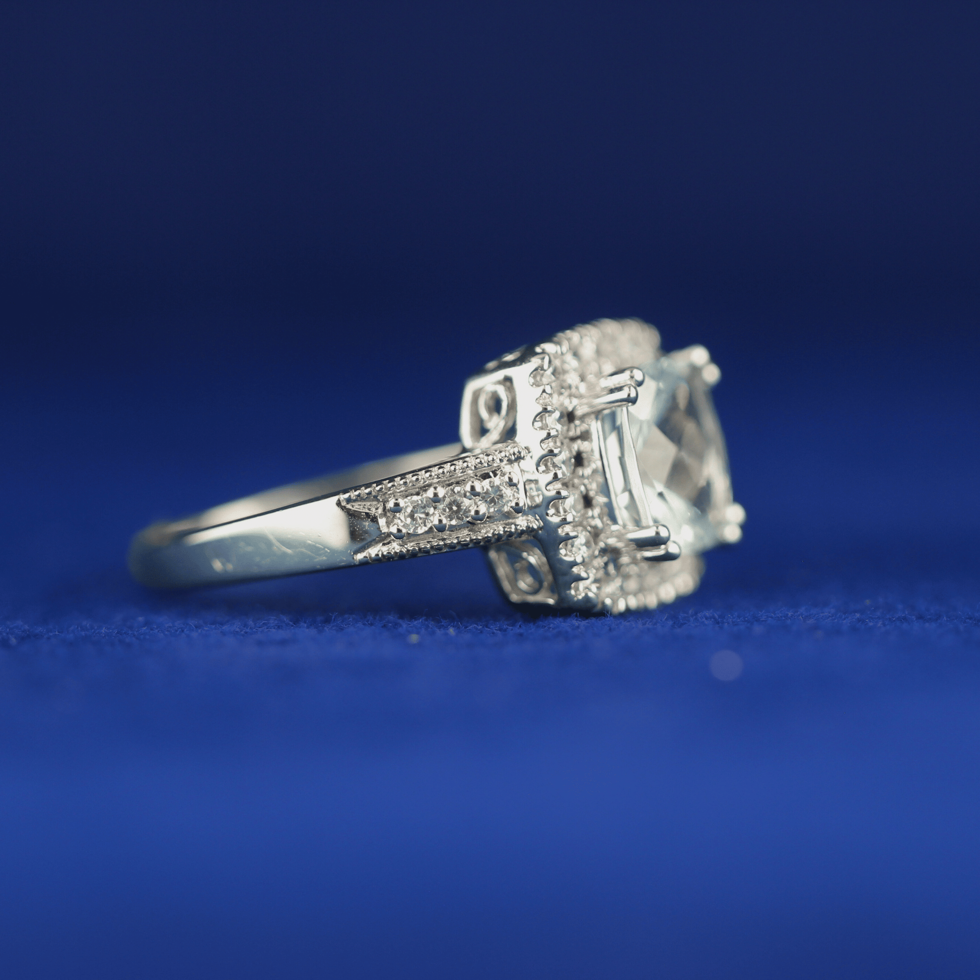 Right side view of Cubic Zirconia Sterling Silver Ring – Fine jewelry