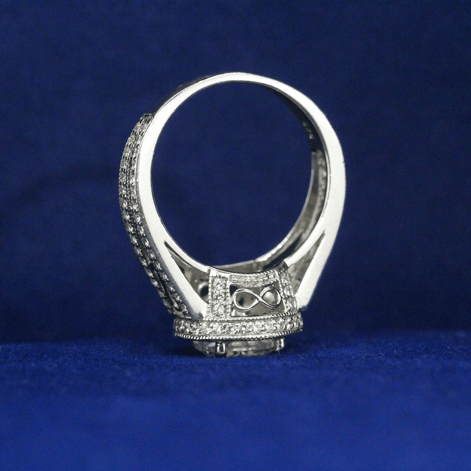 Back view of Dazzling Solitaire Ring with Moissanite diamond – Fine jewelry