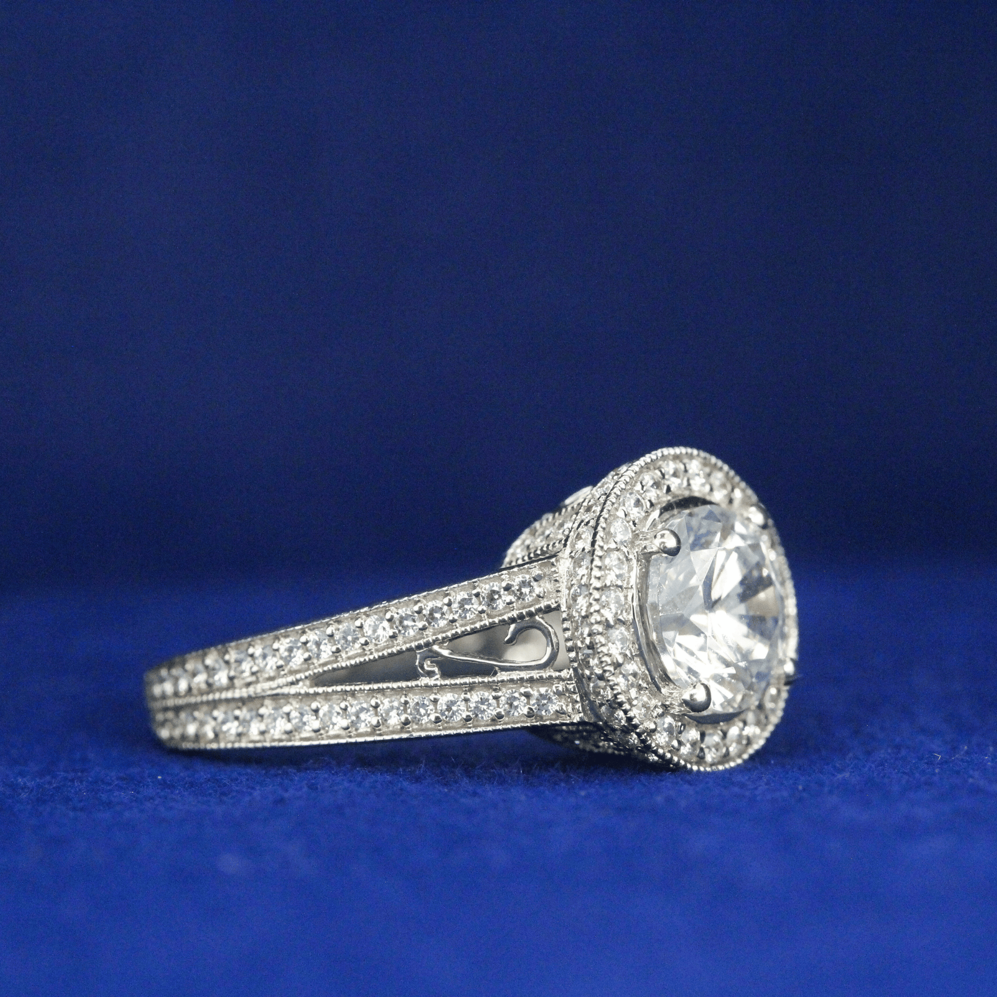 Right side view of Dazzling Solitaire Ring with Moissanite diamond – Fine jewelry
