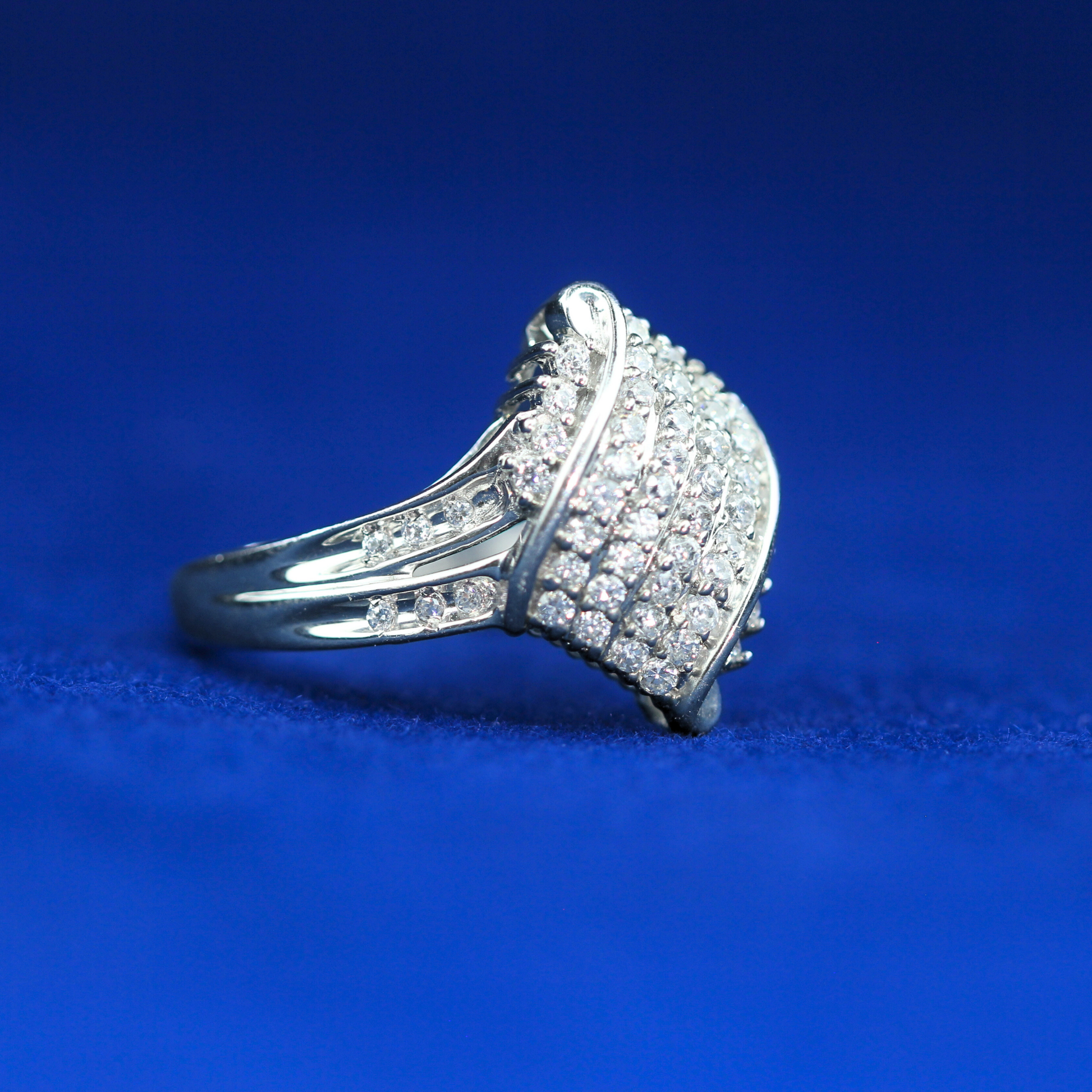 Right side view of Diamond Cocktail Ring – Fine jewelry