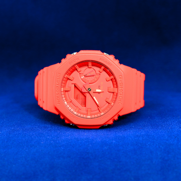 Front view of G-Shock Carbon Core Guard Red Watch – Durable sports watch