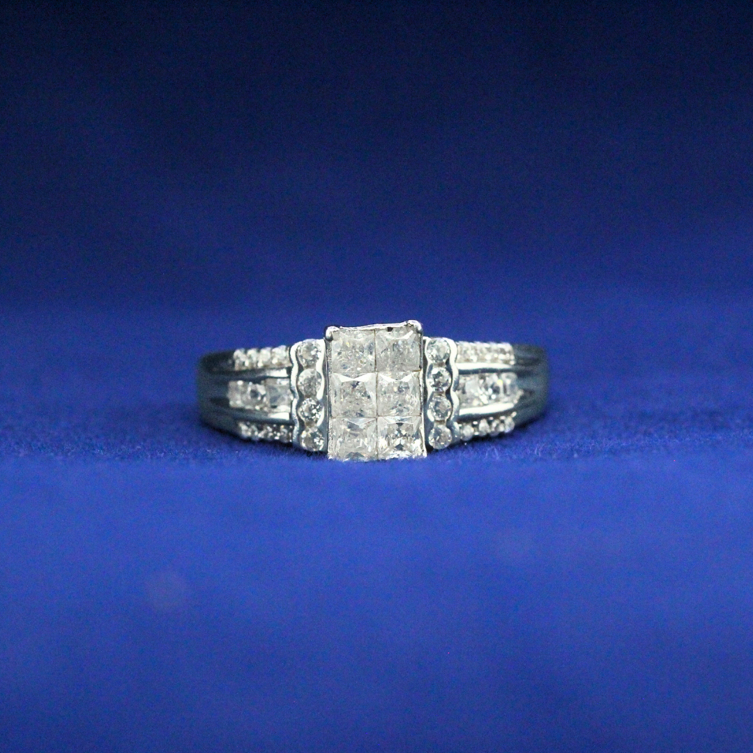 Front view of Imperial Frost Ring with Moissanite diamonds – Fine jewelry