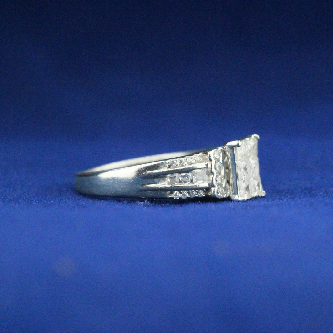 Right side view of Imperial Frost Ring with Moissanite diamonds – Fine jewelry