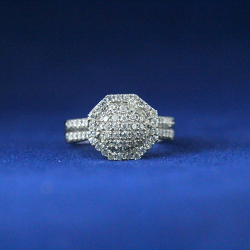 Front view of Opulent Ice Ring with Moissanite diamonds – Fine jewelry