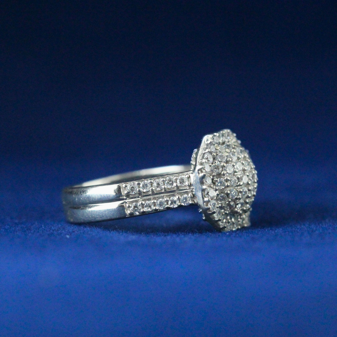 Right side view of Opulent Ice Ring with Moissanite diamonds – Fine jewelry