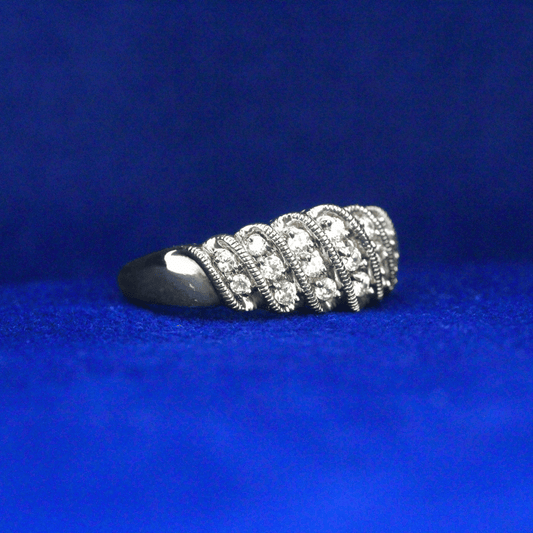 Right side view of Snake Diamond Band Ring with Moissanite diamonds – Fine jewelry