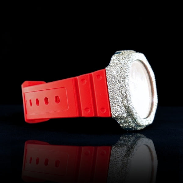 G-shok custom moissanite Red Iced Phantom
