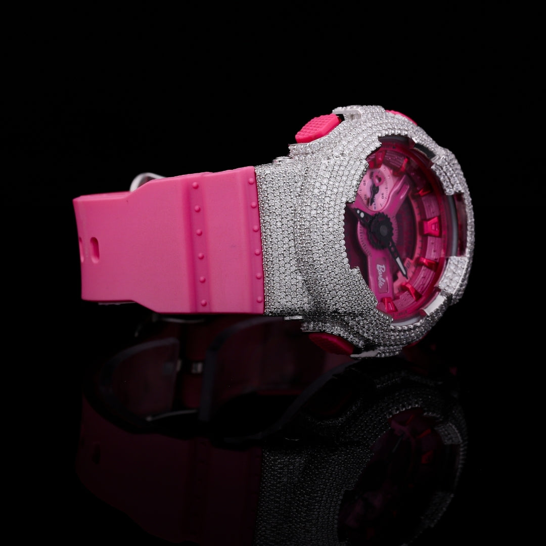 luxury pink watch with diamonds for women