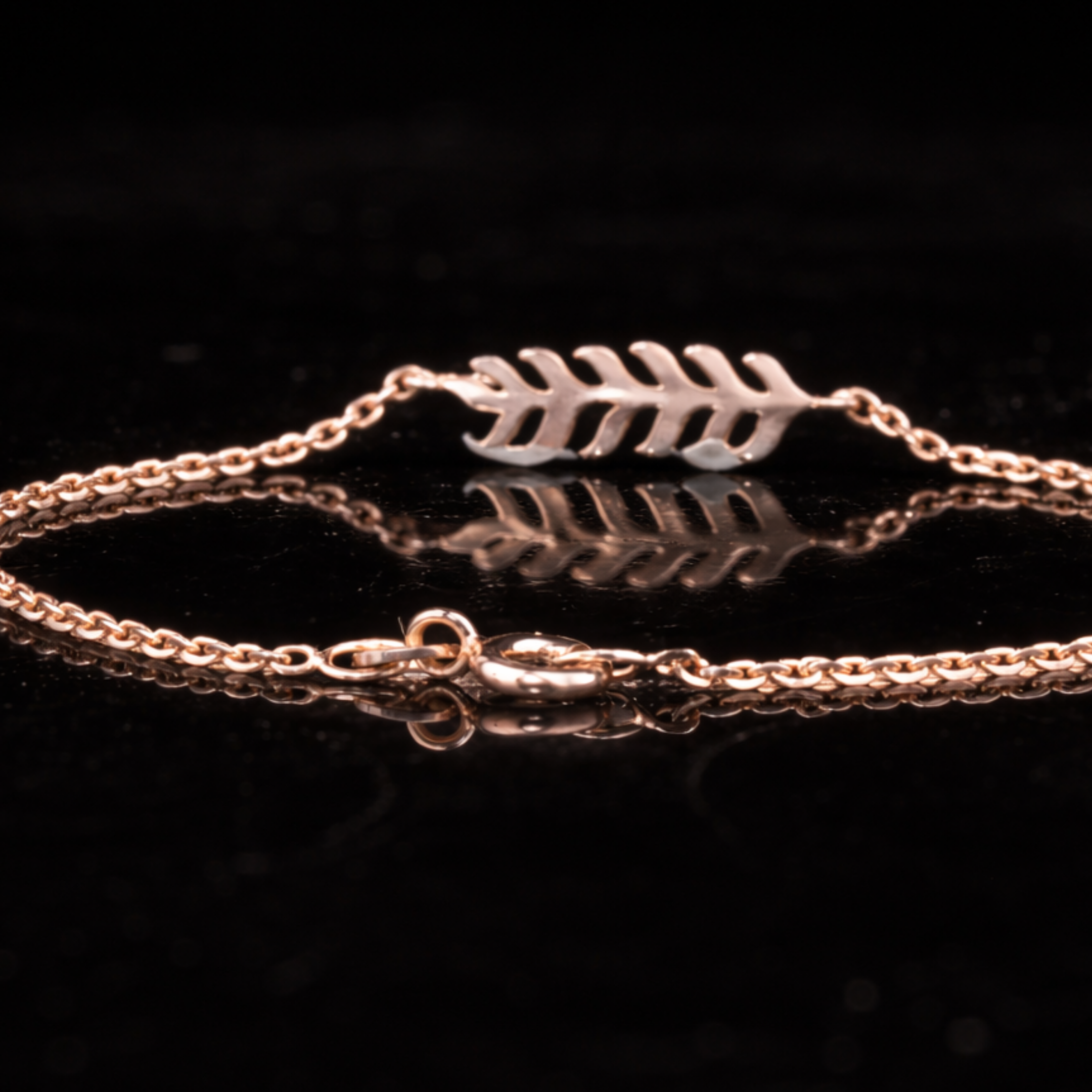 Diamond Leaf Gold Bracelet – 10K 14K 18K Solid Gold Nature Inspired Bracelet for Women
