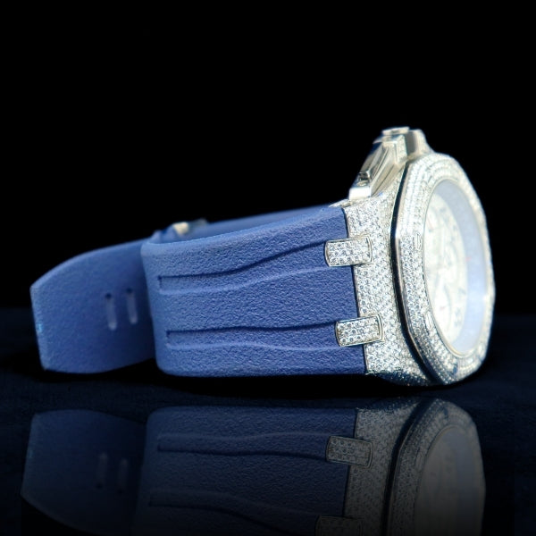 '-MOISSANITE LUXURY BLUE CHRONOGRAPH WATCH AP INSPIRE