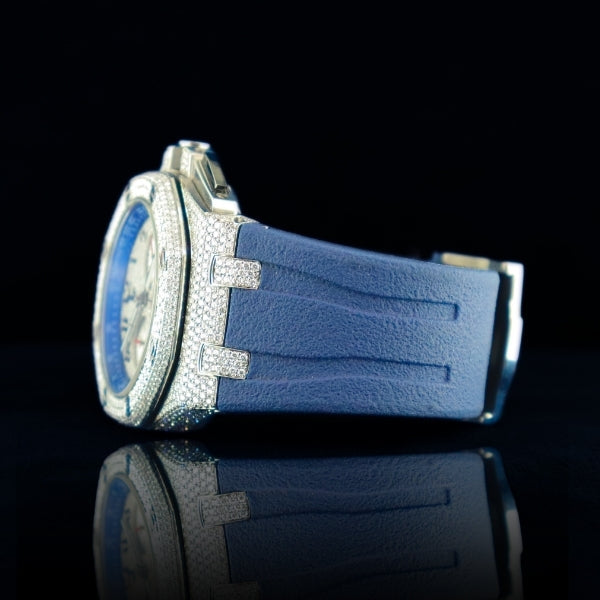 '-MOISSANITE LUXURY BLUE CHRONOGRAPH WATCH AP INSPIRE