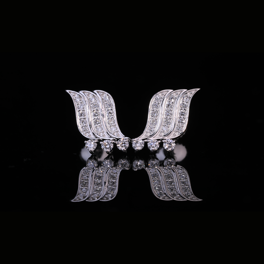 Diamond Curved Wing Stud Earrings in Solid Gold – Modern Women’s Gold Jewelry