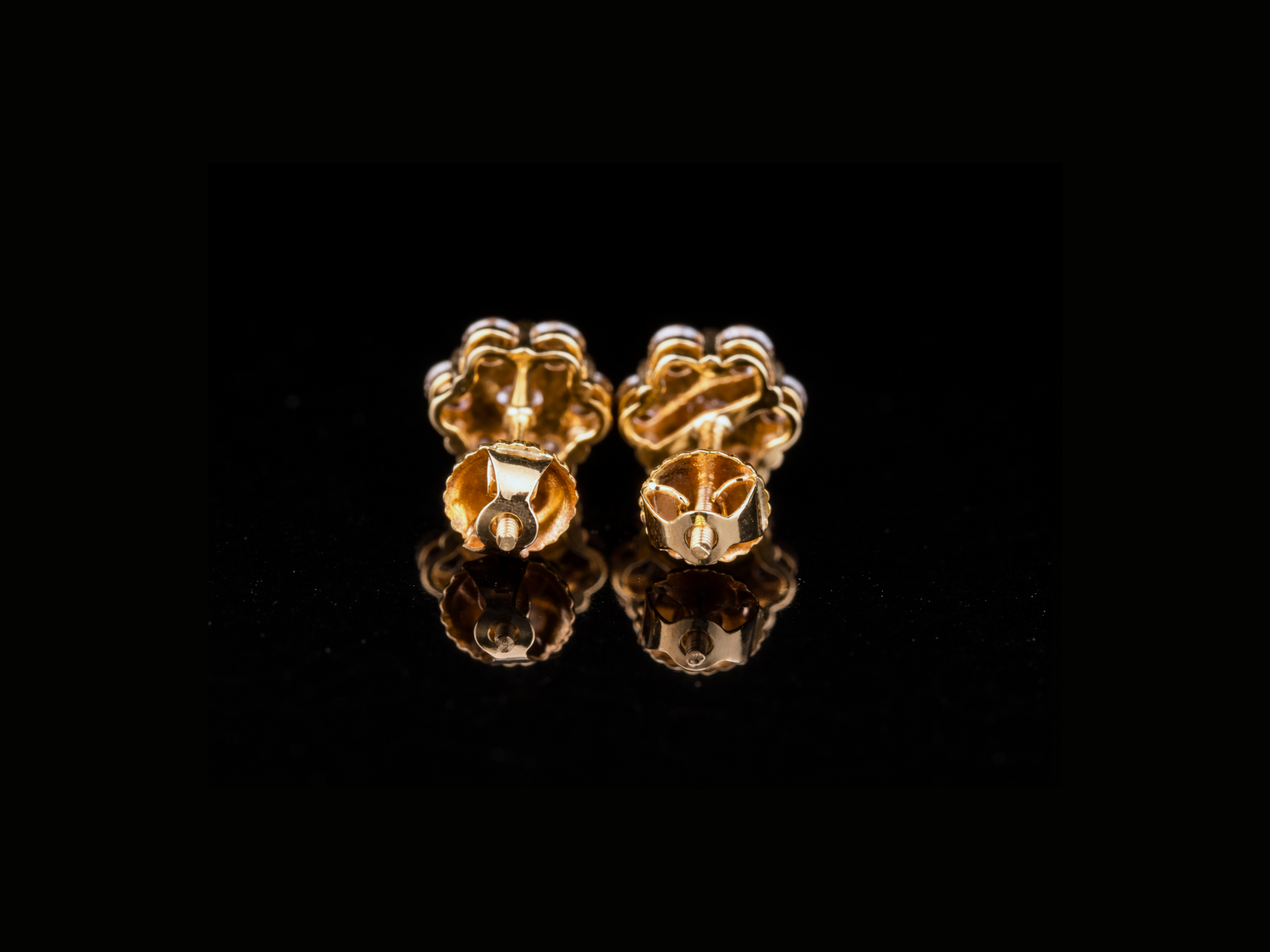 Diamond Flower Stud Earrings | Classic Cluster Diamond Studs in Gold & Silver
