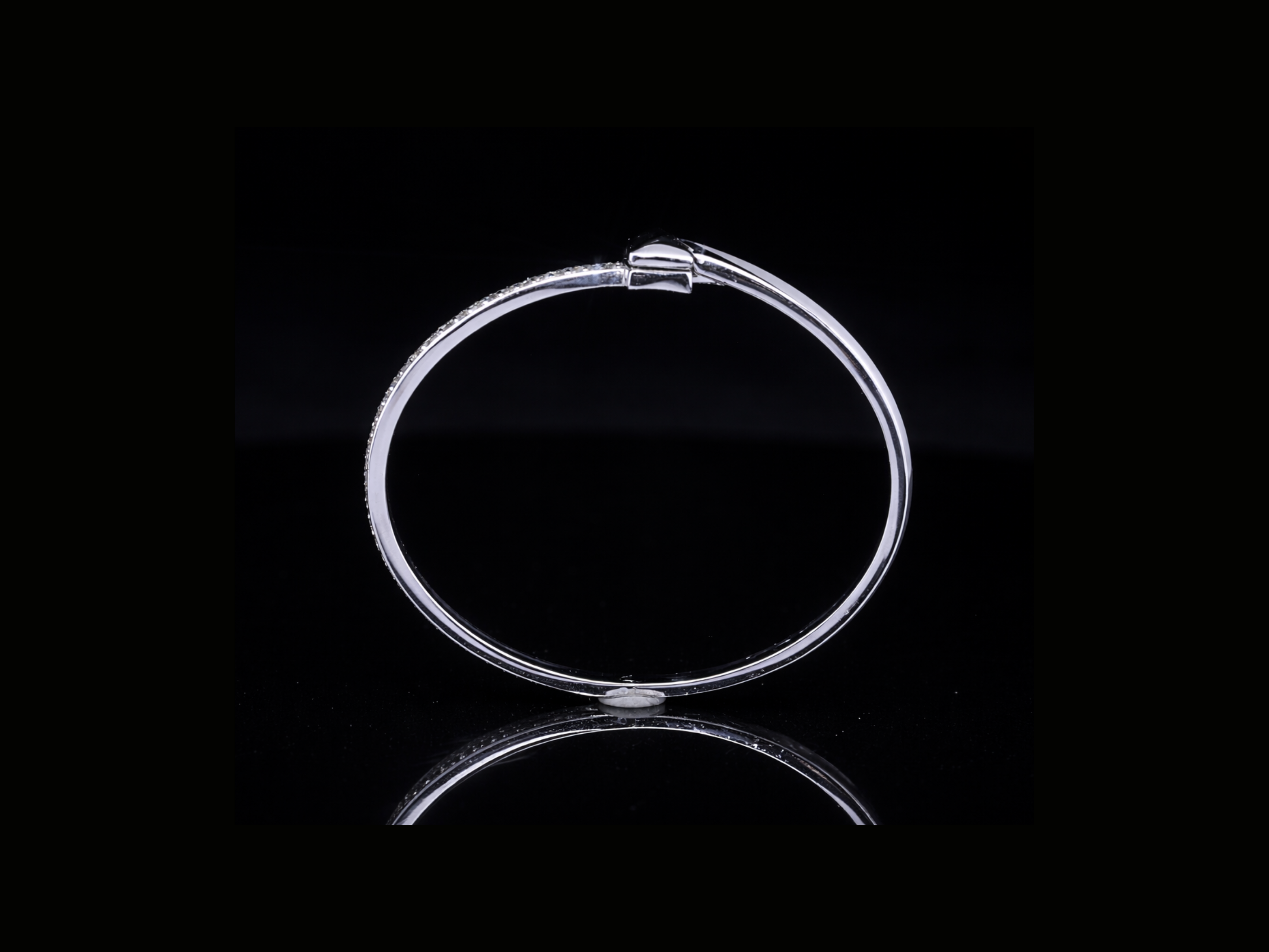 Diamond Cross Bangle Bracelet | Minimalist Diamond Cross Bracelet in Gold & Silver