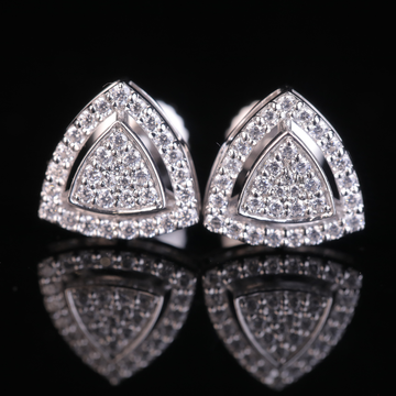 Triangle Diamond Stud Earrings – Luxury Geometric Design in Gold & Silver