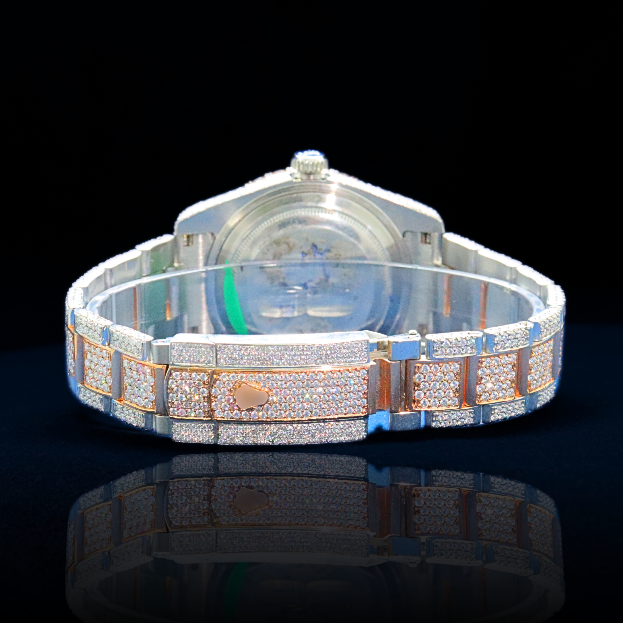 14k/18k-moissanite Rolex inspire Fully Paved Iced-Out Watch