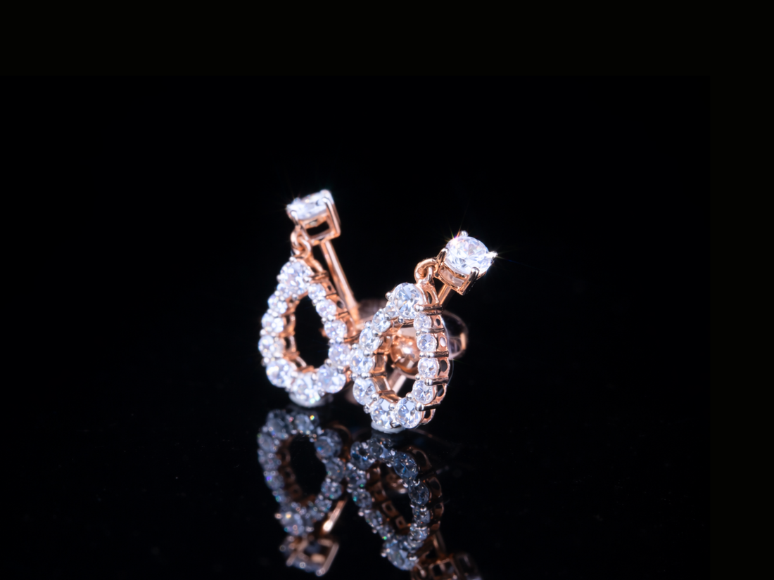 Luxury Diamond Pear Drop Earrings | 18K, 14K, 10K Gold & Silver