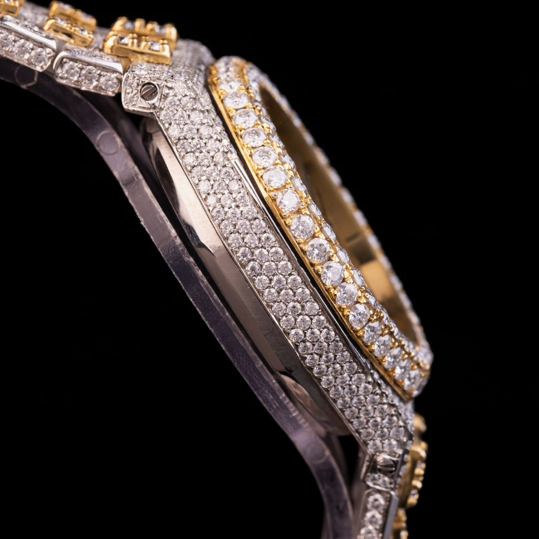 Iced Out Gold Diamond Watch – 10K, 14K, 18K Gold & Silver Luxury Timepiece