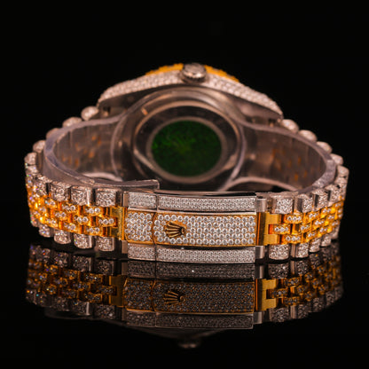 Two-Tone Diamond Set Arabic Dial Day-Date Watch