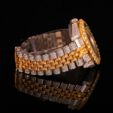 Two-Tone Diamond Set Arabic Dial Day-Date Watch
