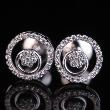 Iced Circle Stud Earrings with Moissanite Diamonds | 18KT, 14KT, 10KT Gold & Silver
