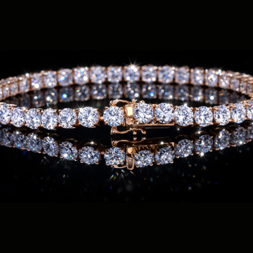 14K / 18K Rose Gold Diamond Tennis Bracelet – Round Cut Luxury Tennis Bracelet for Women & Men