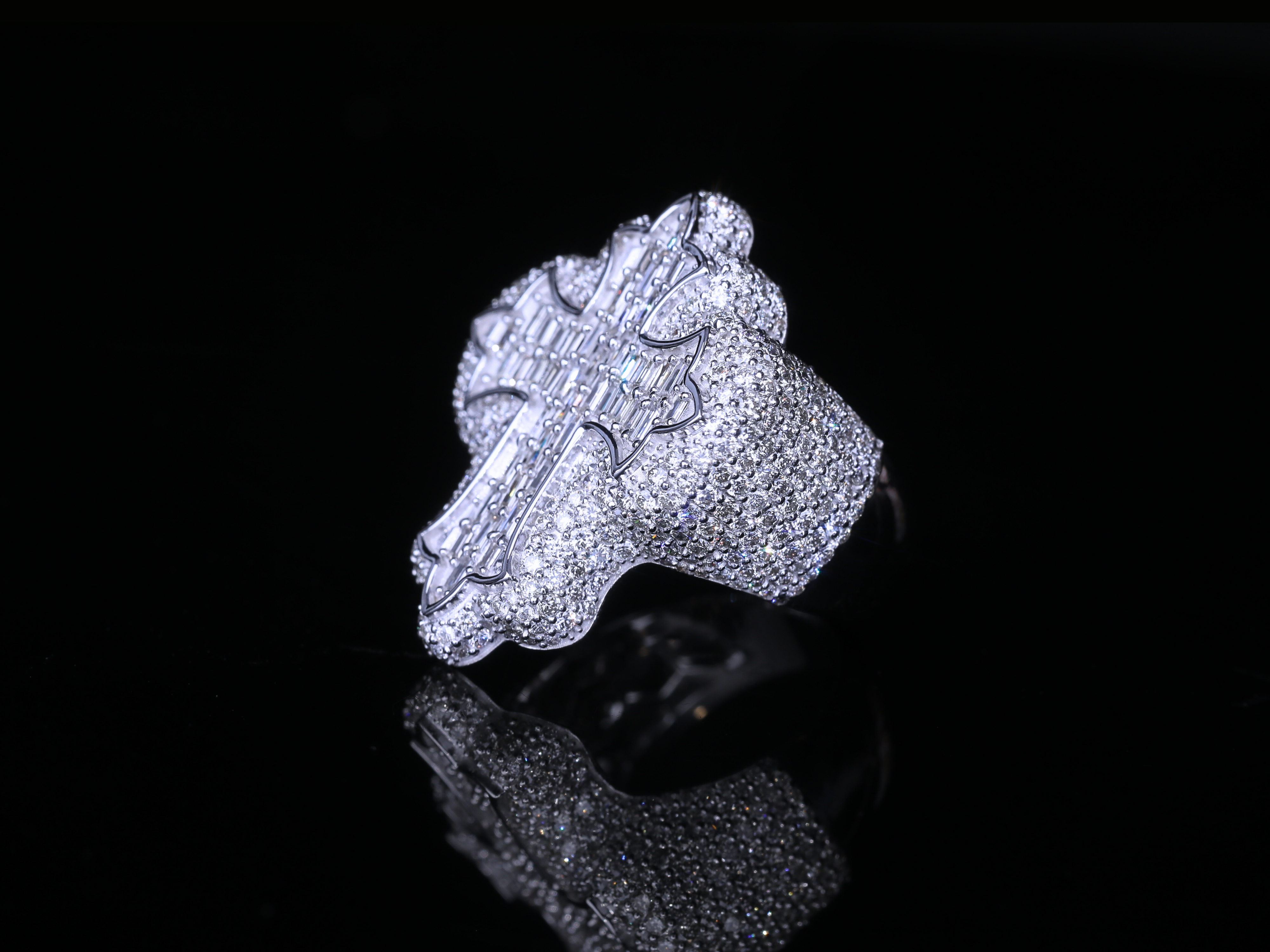Diamond Cross Ring in Gold & Silver | 18K, 14K, 10K Iced-Out Christian Ring