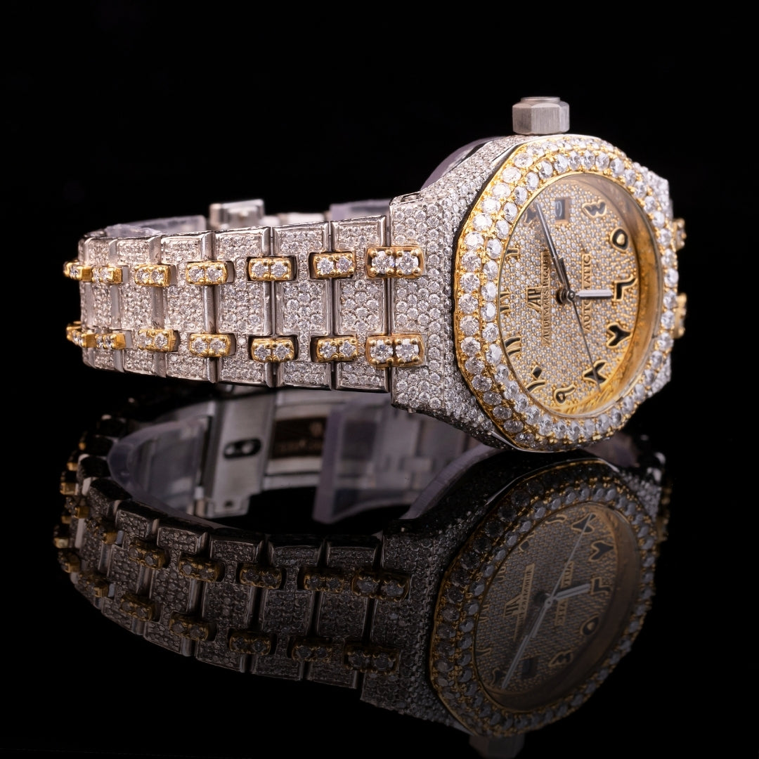 luxury diamond watch gold tone premium design