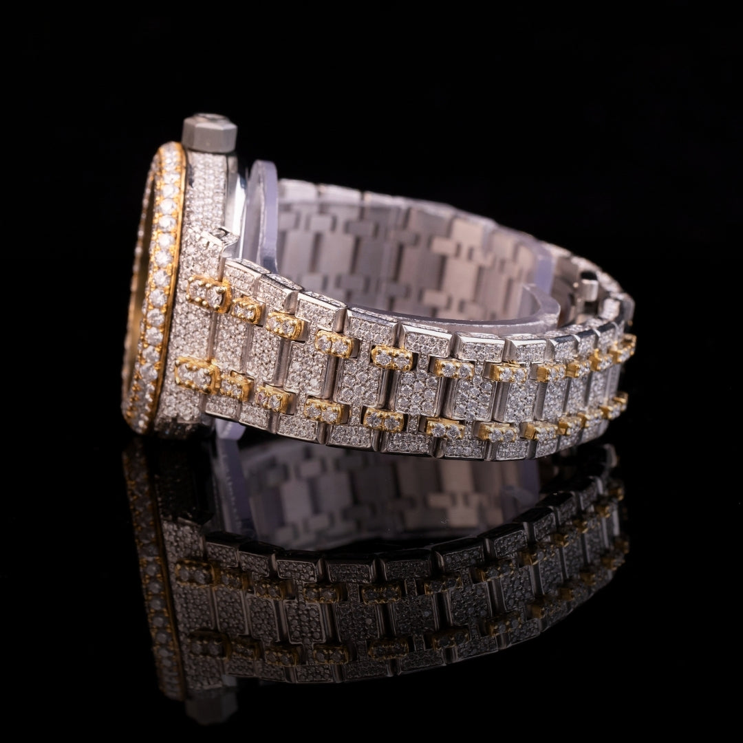 hip hop iced out gold watch for men