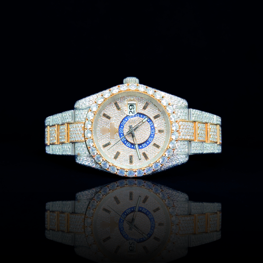 14k/18k-moissanite Diamond Rolex inspire Encrusted Luxury Timepiece